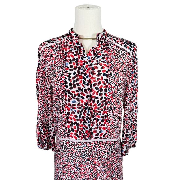 Reiss Anush Red Black White Abstract Print Dress Vintage Look Women’s | Size 4 - Picture 3 of 14